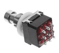 Homoyoyo Pedal de Guitarra Efecto 3pdt de 9 Pines sin Enclavamiento, Accesorio Metálico Negro Compacto para Controlador de Pedales, Botón para Dispositivo, Suministros Musicales Portátil