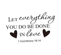 Homoyoyo Pegatina De Pared Amor Con Frase Motivadora Let Everything You Do Be Done in Love Adhesivo Mural De Pvc Removible Para Decoración De Hogar Fácil De Aplicar Residuos