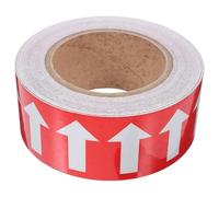 Homoyoyo Pegatinas Autoadhesivas de Flechas Direccionales Reflectantes 50mm X 20m para Tuberías, Fondo Rojo Flecha de Color Claro, Indicación de Flujo Industrial, Señalización Segura