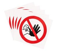 Homoyoyo Pegatinas de Advertencia Autoadhesivas Prohibido el Paso 5 Unidades Redondas de Vinilo de 100 MM de Diámetro Etiquetas Adhesivas de Seguridad para Almacenes y Fábricas