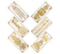 Homoyoyo Pegatinas Metálicas Feng Shui para Teléfono 6 Pcs, Amuleto de Riqueza y Bendición Taoísta, Calcomanías Decorativas Multibendición para Móvil, Portátil y Coche, Protección y Buena