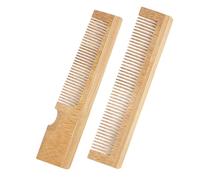 Homoyoyo Peine de Bambú para Vello Facial y Cabello, Compacto y Práctico para Hombre, 2 Piezas, Adecuado para Uso Personal y Viaje, Diseño Simple y Elegante Color Caqui