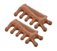 Homoyoyo Peine de Masaje de Madera 2 Piezas Tamaño Mediano Masajeador Facial y Corporal para Cuero Cabelludo Húmedo y Seco Herramienta Ergonómica para Cuidado Holístico de Rostro y Cuello