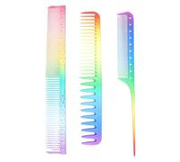 Homoyoyo Peine de Peluquería Antiestático 3 Piezas Colores Surtidos Juego de Peines para Cortar y Peinar Cabello Uso Profesional y Diario en Salones y Hogar