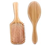 Homoyoyo Peine De Peluquería Antiestático Cojín De Aire 1 Unidad Tamaño Redondo De Bambú Para Masaje Capilar Cuidado Diario Cabello Saludable