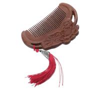 Homoyoyo Peine Meridiano de Sándalo de Dientes Anchos Tallado Vintage de Madera Maciza Mini Peine Portátil Antistático para Masaje del Cuero Cabelludo Pequeño para Viaje y Cuidado del