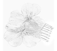 Homoyoyo Peineta Floral Plateada para Novia Peine Lateral Decorativo Cabello de Boda Accesorio Artesanal Barroco para Peinado Nupcial