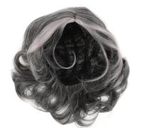 Homoyoyo Peluca Sintética Corta Rizada Gris Plateado para Mujer Mayor Cómoda y Ligera con Cobertura Total para Disfraz de Abuela y Cosplay