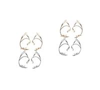 Homoyoyo Pendientes De Bisutería Para Mujer - 2 Pares De Aretes Falsos No Perforados Con Clip - Diseño De Hadas Para Fiesta Cosplay y Halloween Joyería Elegante y