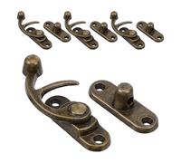 Homoyoyo Pestillo Brazo Oscilante Derecho de Aleación de Zinc, Cierre Gancho para Muebles y Cajas de Joyería, Tamaño Grande 38x44mm, Color Bronce Antiguo, Kit de 4 Piezas Tornillos