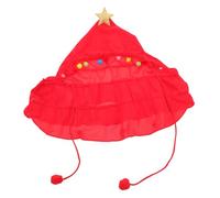 Homoyoyo Pet Christmas Costume Elf Dog Cape with Star Pompoms Cozy Winter Cloak For Small Puppies and Cats Holiday Party Outfit For Festive Photo Events