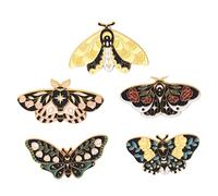 Homoyoyo Pins de Insecto Esmaltados 5 Piezas de Aleación Retro Cierre Resistente y Diseño Delicado para Mochilas y Ropa