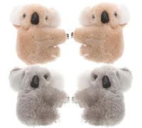 Homoyoyo Pinzas Cabello de Koala para Niñas 4 Unidades 2 Gris 2 Marrón Pasadores de Pelo de Animal de Felpa Accesorios Cabello Seguro y Decorativo para Fiestas y Uso Diario