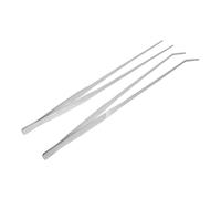 Homoyoyo Pinzas para Alimentar Reptiles de Acero Inoxidable Set 2 Piezas de 20 CM Puntas Rectas y Curvas Herramienta Larga para Acuario y Terrario Accesorio Seguro para Mantenimiento y