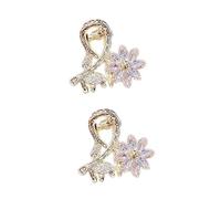 Homoyoyo Pinzas Pelo Forma De Flor De Cristal 2 Unidades Mini Tamaño Sujetador Para Mujeres Adolescentes Niñas Uso Diario Resistente y Flexible Rosa Transparente