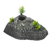 Homoyoyo Plataforma para Tortugas Reptil con Rampa de Escalada Isla Flotante y Refugio Decoración Realista de Rocas para Acuarios y Hábitats de Reptiles