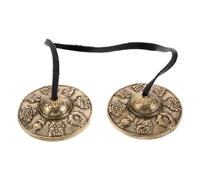 Homoyoyo Platillos Tingsha de Latón para Meditación Yoga, Campanas de Relajación Sonora, Instrumento Ritual Budista Diseño Auspicioso, Accesorios para Percusión Manual, 1 Estilo Aleatorio