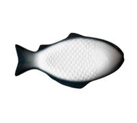 Homoyoyo Plato de Cerámica Creativo Forma de Pez 28 CM Pequeño Color Verde Oscuro para Servir Pescado y Aperitivos Reuniones y Fiestas Bandeja Versátil para Sushi y Acción de Gracias