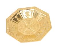 Homoyoyo Plato de Ofrenda Budista Octogonal de Hierro Dorado para Ritual y Fuego Templo Decoración Religiosa con Patrones Auspiciosos Resistente y Anti-envejecimiento