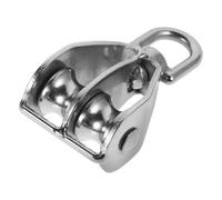 Homoyoyo Polea Doble de Acero Inoxidable para Pesca y Navegación, Rueda de Tracción Resistente M15, Polea Marina para Cuerda y Cable en Barcos, Equipo Duradero para Elevación y Carga, 1