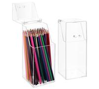 Homoyoyo Porta Brochas Cosméticas y Portalápices 2 Unidades Tapa, Caja Transparente de Acrílico Gran Capacidad y Diseño Simple, Organizador Práctico para Escritorio de Maquillaje