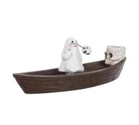 Homoyoyo Porta Incienso de Resina Fantasma para Halloween Figura Decorativa Espeluznante de Mesa Quemador de Aromaterapia Compacto para Hogar y Oficina Adorno de Estatua de Barco