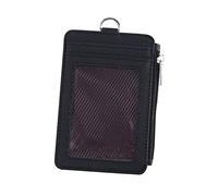 Homoyoyo Portatarjetas De Cuero PU Multifunción Negro, Funda Protectora Capacidad Amplia para Tarjetas, Estuche Compacto para Trabajo y Uso Diario, Diseño Resistente y Práctico