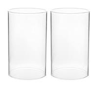 Homoyoyo Portavelas Transparente Tubos 2 Uds - Cubierta Cilíndrica De Cristal para Decoración De Velas - Protector Vintage para Escritorio y Eventos