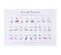 Homoyoyo Póster Educativo Alfabeto Infantil A3 (297x420 Mm) en Papel Letras en Inglés y Dibujos Animados, Cartel Decorativo para Colgar en Pared Dormitorio, Aprendizaje Temprano y Lectura