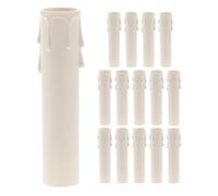 Homoyoyo Protectores Antigoteo para Portalámparas de Lámparas de Araña Fundas de Plástico Blancas en Forma de Lágrima Tamaño 30X100Mm Paquete de 15 Piezas para Uso Decorativo y Recambio