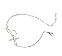 Homoyoyo pulsera de electrocardiograma pulseras de fe para mujer pulsera de latidos del corazón para mujer de cumpleaños de novia pulseras para chicas adolescentes aleación Silver