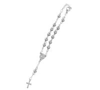 Homoyoyo Pulsera De Joya De Brazo De Inoxidable Cruz y Rosario Pulsera Budista De Esferas Para Hombres y Mujeres Accesorio Religioso Elegante y Cómodo