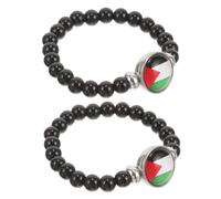 Homoyoyo Pulsera De La Amistad Con Cuentas De La Bandera De Palestina 2 Unidades Hecha A Mano Para Mujeres Con Mensaje &Quot;Apoyo A La Protección&Quot; Elegante Y Portátil De