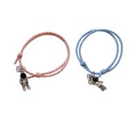 Homoyoyo Pulseras Magnéticas de Cuerda Cabello de Astronauta Juego de 2 Unidades en Colores Rosa y Negro Accesorio para Parejas y Amigos Gomas Elásticas Pelo Obsequio Adecuado para San
