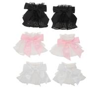 Homoyoyo Puños de Encaje para Uñas 3 Pares, Mangas Falsas Lazo, Accesorio Fotográfico para Manos en Colores , Adecuado para Fotografía y Arte de Uñas Profesionales