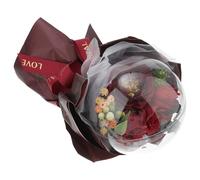 Homoyoyo Ramo Pequeño de Flores de Jabón Rojo para Baño Jabón Decorativo Pétalos de Rosa Decoración Romántica para Día de San Valentín y Día Mujer Set de Flores de Baño Duraderas