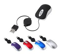 Homoyoyo Ratón USB Mini Creativo Telescópico de Ordenador Cable Ratón de Trabajo para Portátil Color Morado Material