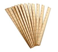 Homoyoyo Regla de Madera Natural 30 Cm Doble Escala, 30 Piezas Paquete, Regla Escolar Recta Milimetrada para Casa, Oficina y Aula, Herramienta de Medición Precisa y Duradera