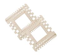 Homoyoyo Regla de Madera para Tejer a Crochet 2 Piezas, Calibre Métrico E Imperial para Agujas y Peso de Hilo, Herramienta de Medición Multiusos Compacta para Artesanía y Costura