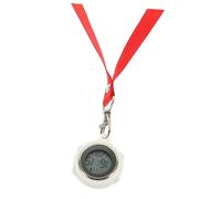 Homoyoyo Reloj De Bolsillo De Enfermera Clip y Hebilla, Esfera Grande, Diseño Colgante, Precisión Digital, Práctico para Médicos y Personal Sanitario, Color Rojo Cinta Textile