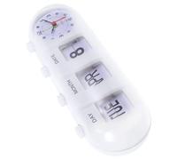 Homoyoyo Reloj de Escritorio Retro con Calendario Manual Abatible Reloj de Sobremesa Vintage sin Pilas Calendario Perpetuo de Plástico Abs para Oficina y Hogar