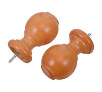 Homoyoyo Remates Decorativos para Barra de Cortina Madera Natural 29 Mm, Tapa Cuadrada para Extremos de Varillas de Cortina, 2 Piezas para Ventanas y Hogar