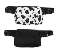 Homoyoyo Riñoneras Deportivas para 2 Piezas de Viaje y Material Resistente para Correr y Senderismo Color Negro