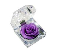 Homoyoyo Rosa Preservada En Caja - Flor Nunca Marchita para San Valentín - Día De La Aniversario De Boda Color Púrpura Pálido Ideal para Decoración y Sorprender a Ese