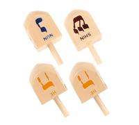 Homoyoyo Rueda giratoria de madera de 4 piezas con letras hebreas, tamaño mediano, para fiestas de Hanukkah, promueve la concentración, la relajación y la convivencia social en los niños