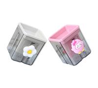 Homoyoyo Sacapuntas Portátiles Pequeños 2 Unidades Diseño de Dibujos Animados Pingüino Lazo y Huevo Frito Sacapuntas Ligeros de Plástico para Lápices Accesorios de Oficina para Escuela