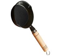 Homoyoyo Sartén de Hierro Fundido Mini 16 CM con Mango de Madera Cacerola Práctica para Derretir Mantequilla y Calentar Aceite Adecuado para Cocinar Salsas y Postres en Cocina Pequeña