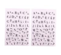 Homoyoyo Sellos Transparentes y Hoja Protectora Incluida de Tpr para Scrapbooking y Planners Autoadhesivas de Silicona 2 Piezas Diseño de Letras, Material Duradero