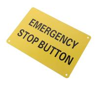 Homoyoyo Señal de Parada de Emergencia de Aluminio de 7 Pulgadas Fondo Amarillo y Texto Negro para Advertencia en Maquinaria y Equipos