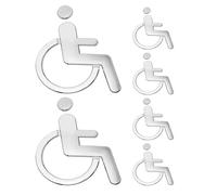 Homoyoyo Señalización de Aseos Accesibles para Discapacitados 6 Unidades Pegatinas Autoadhesivas para Baños Adaptados Alta Visibilidad Símbolo de Silla de Ruedas Uso en Hoteles